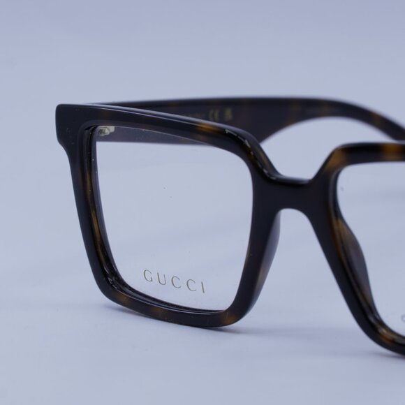 Gucci GG1540O 002 Eyeglasses Dark Havana 52mm Square Frame - Picture 7 of 9